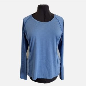 Columbia Women's XL Long Sleeve Active wear Striped Blue Shirt